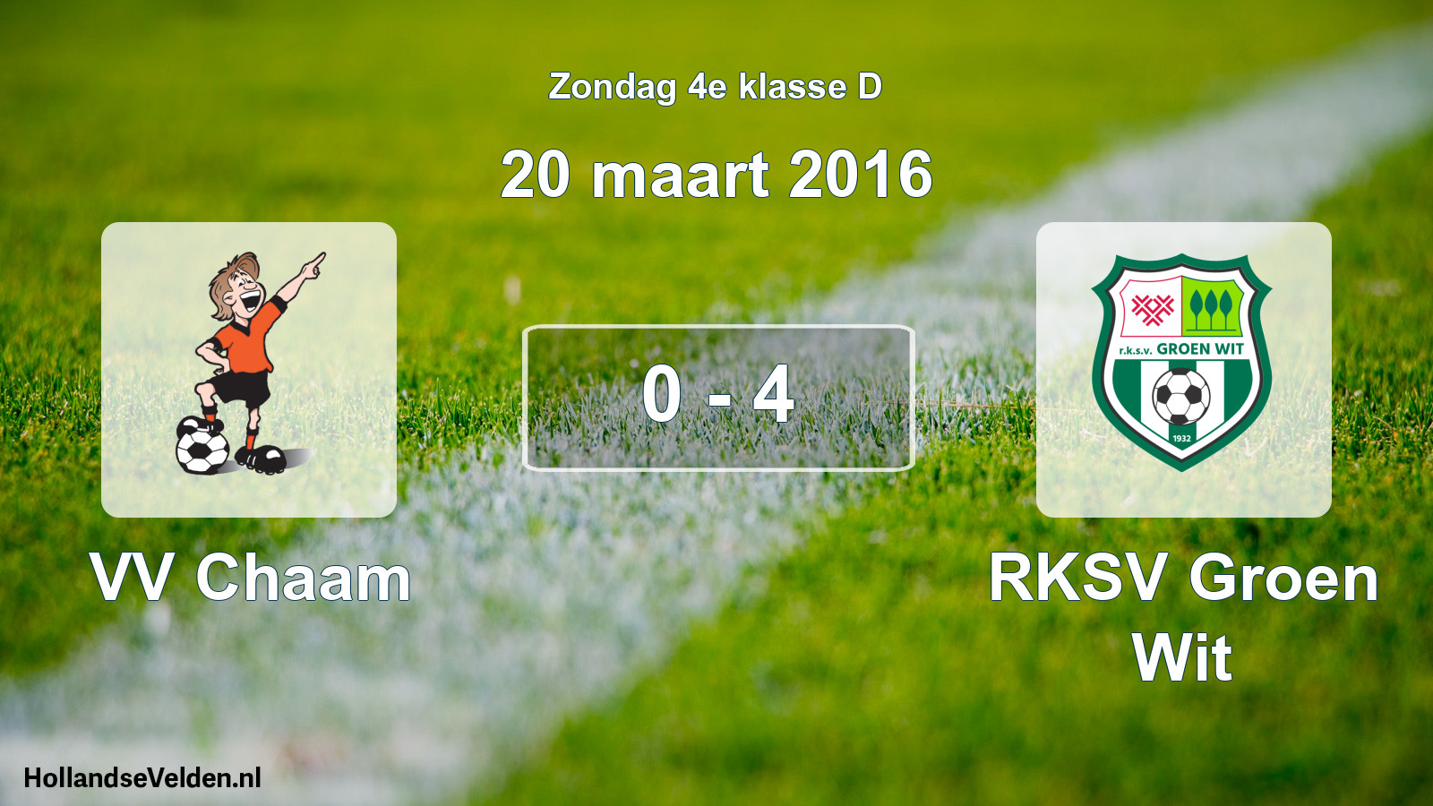 Total number of matches played: VV Chaam - RKSV Groen Wit 0 - 4 (20 March 2016)