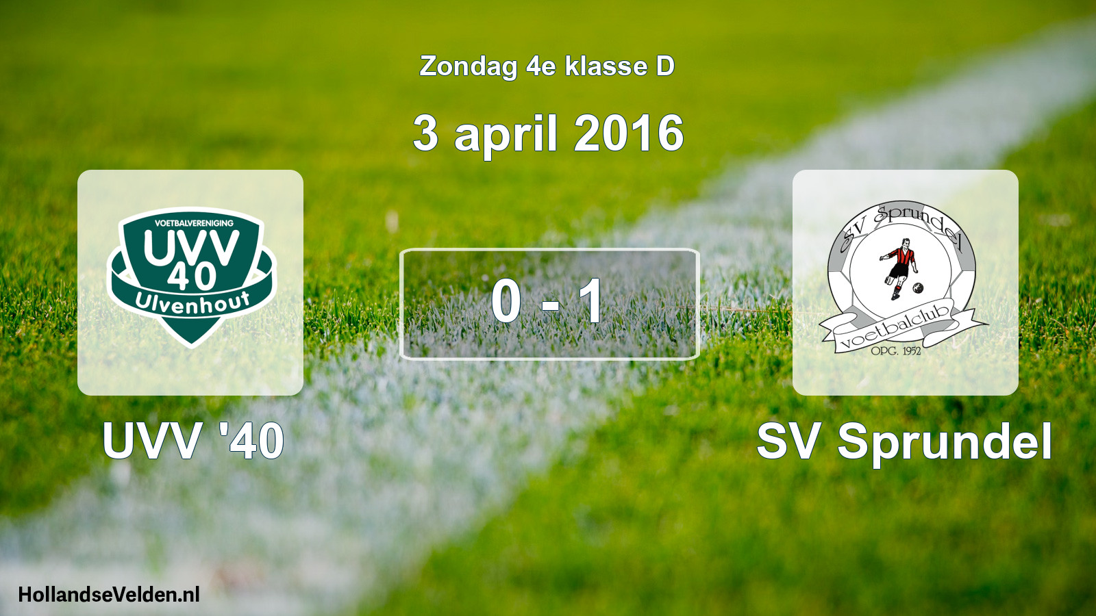 Total number of matches played: UVV '40 - SV Sprundel 0 - 1 (3 April 2016)