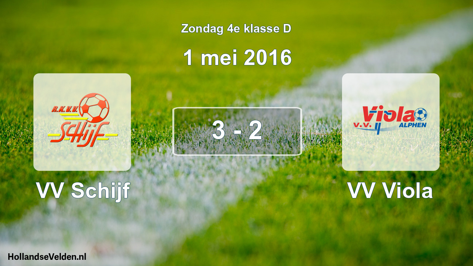 Total number of matches played: VV Schijf - VV Viola 3 - 2 (1 May 2016)