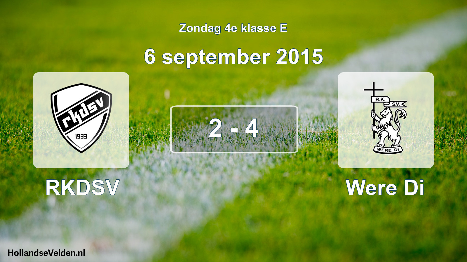 Total number of matches played: RKDSV - Were Di 2 - 4 (6 September 2015)