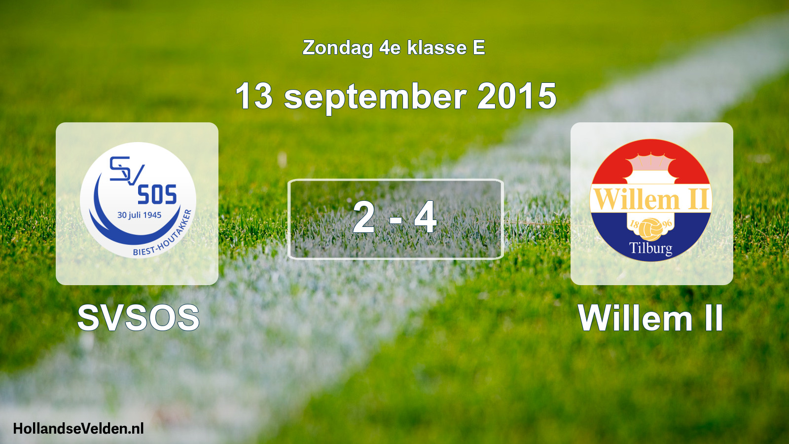 Total number of matches played: SVSOS - Willem II 2 - 4 (13 September 2015)