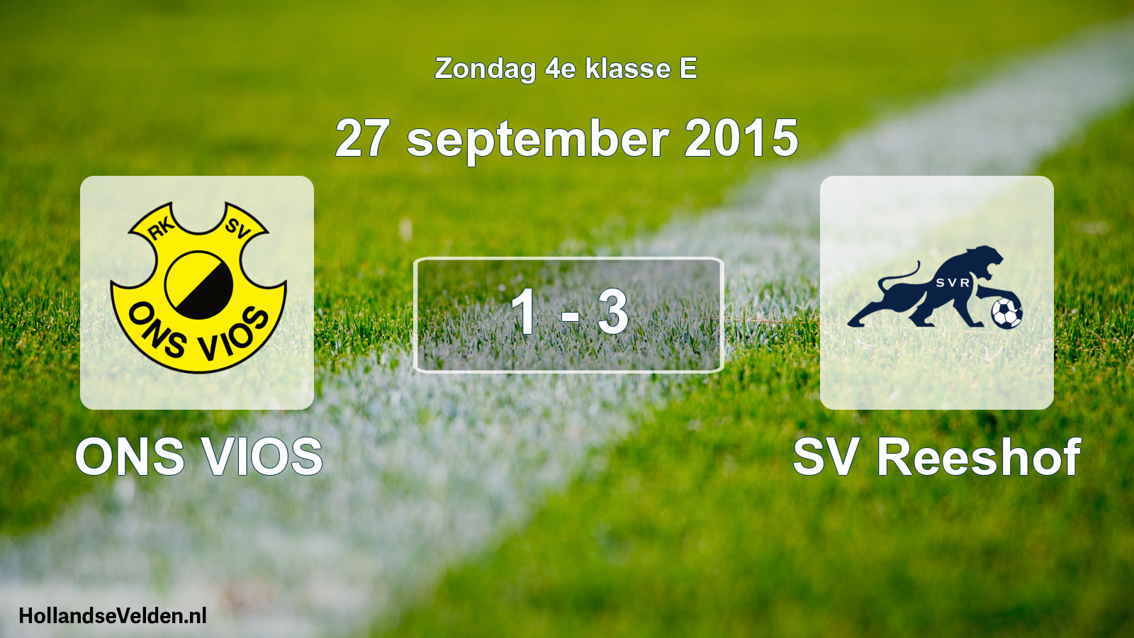 Total number of matches played: ONS VIOS - SV Reeshof 1 - 3 (27 September 2015)