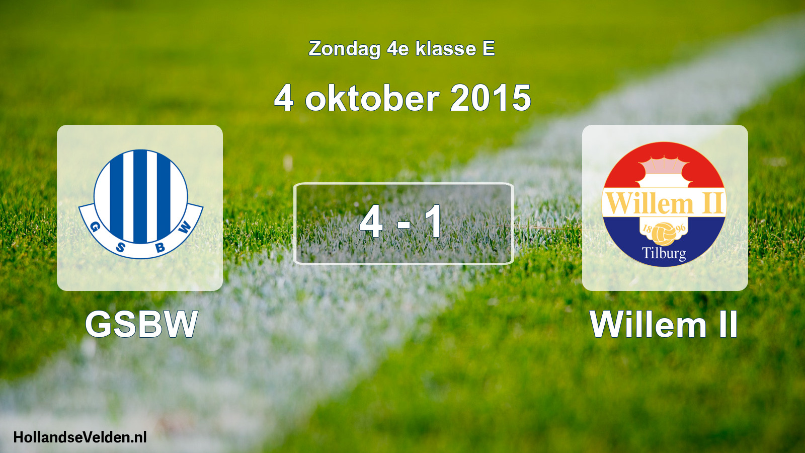 Total number of matches played: GSBW - Willem II 4 - 1 (4 October 2015)
