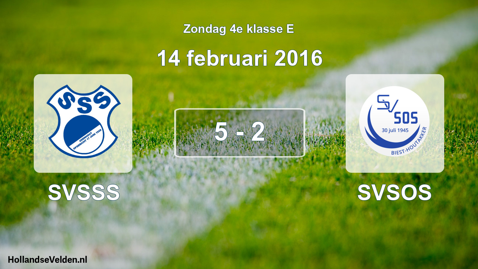 Total number of matches played: SVSSS - SVSOS 5 - 2 (14 February 2016)