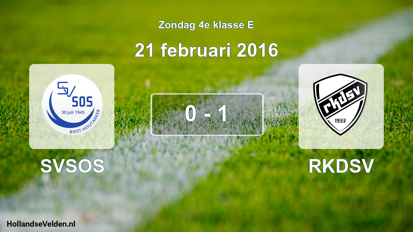 Total number of matches played: SVSOS - RKDSV 0 - 1 (21 February 2016)