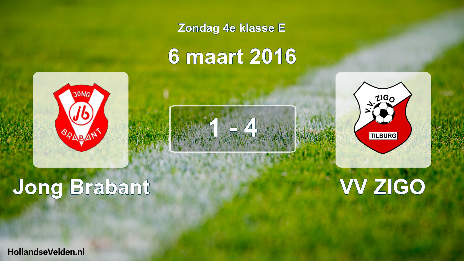 Total number of matches played: Jong Brabant - VV ZIGO 1 - 4 (6 March 2016)