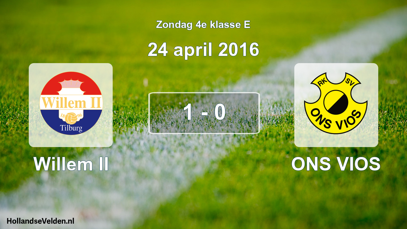 Total number of matches played: Willem II - ONS VIOS 1 - 0 (24 April 2016)