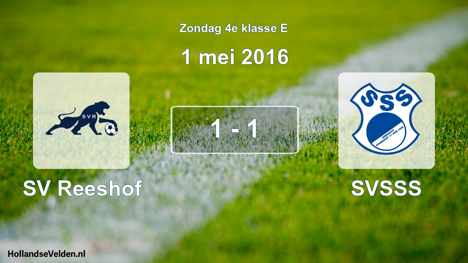 Total number of matches played: SV Reeshof - SVSSS 1 - 1 (1 May 2016)