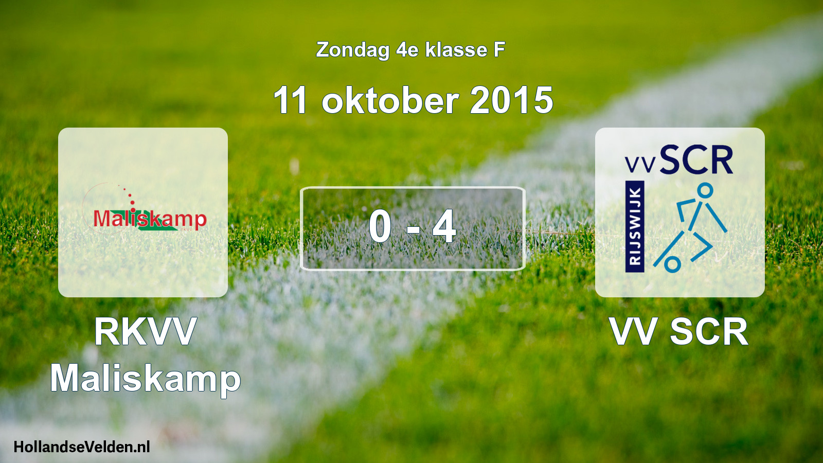 Total number of matches played: RKVV Maliskamp - VV SCR 0 - 4 (11 October 2015)