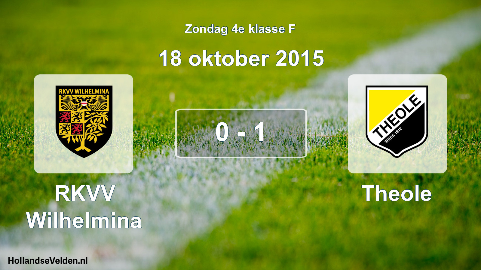 Total number of matches played: RKVV Wilhelmina - Theole 0 - 1 (18 October 2015)