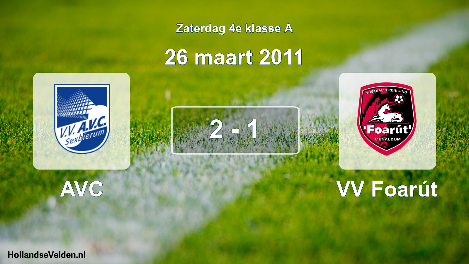 Total number of matches played: AVC - VV Foarút 2 - 1 (26 March 2011)