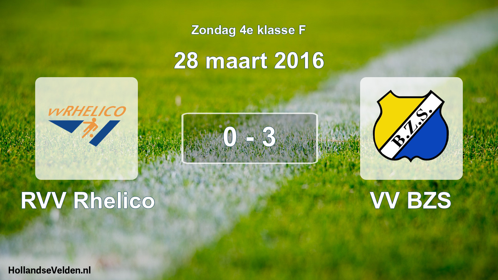 Total number of matches played: RVV Rhelico - VV BZS 0 - 3 (28 March 2016)