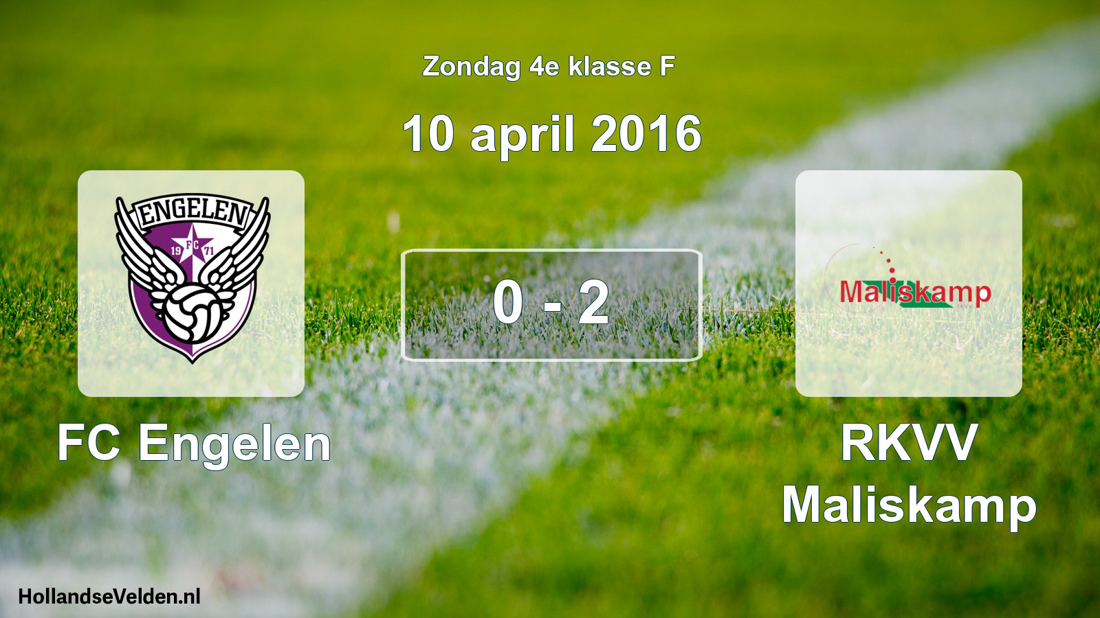 Total number of matches played: FC Engelen - RKVV Maliskamp 0 - 2 (10 April 2016)