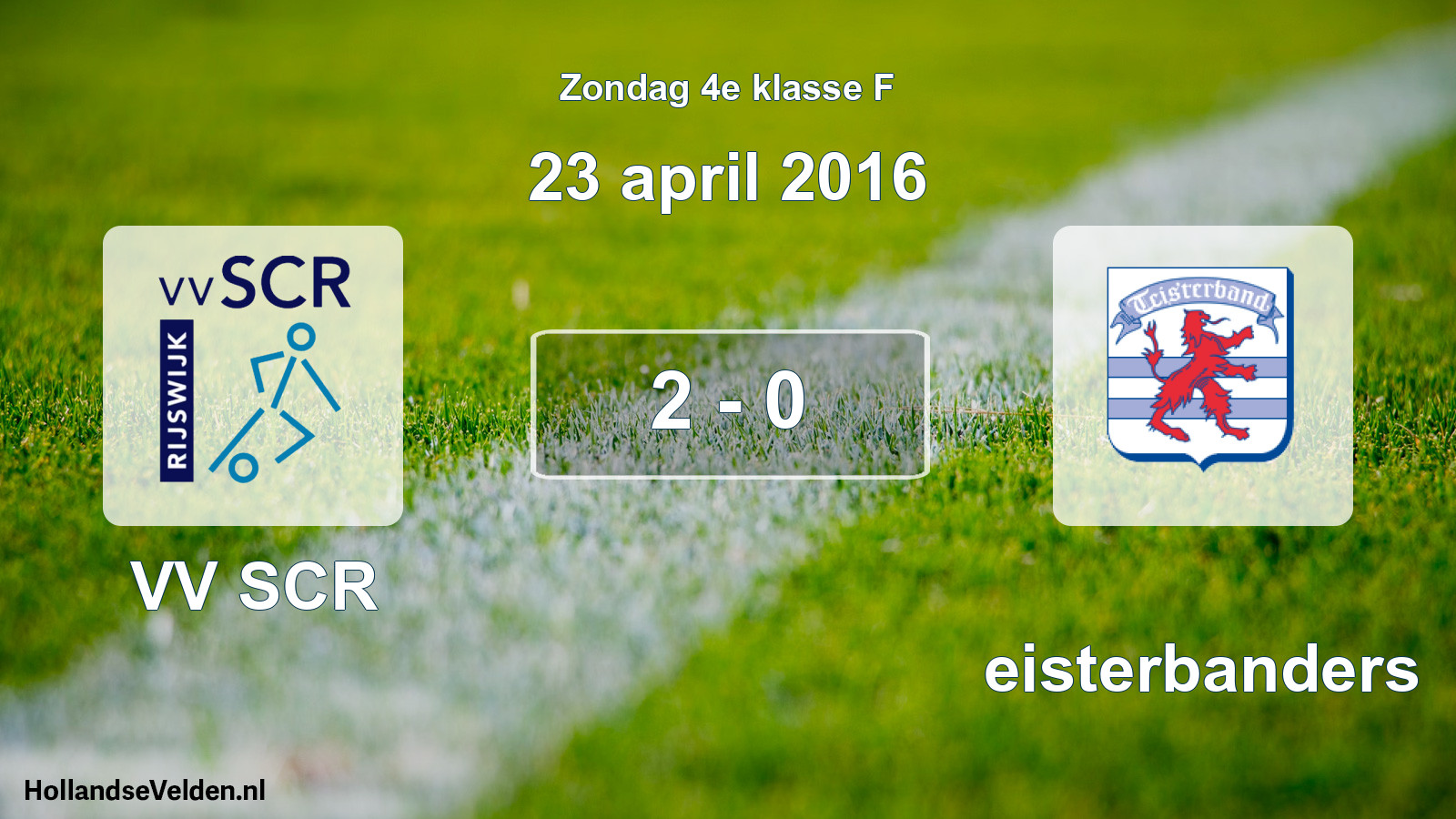 Total number of matches played: VV SCR - Teisterbanders 2 - 0 (23 April 2016)