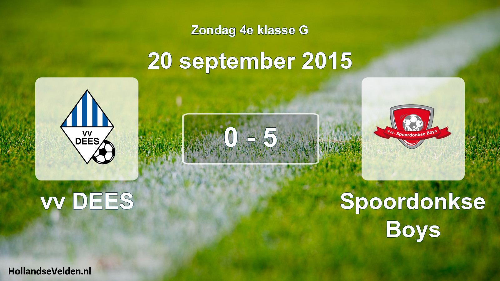 Total number of matches played: vv DEES - Spoordonkse Boys 0 - 5 (20 September 2015)