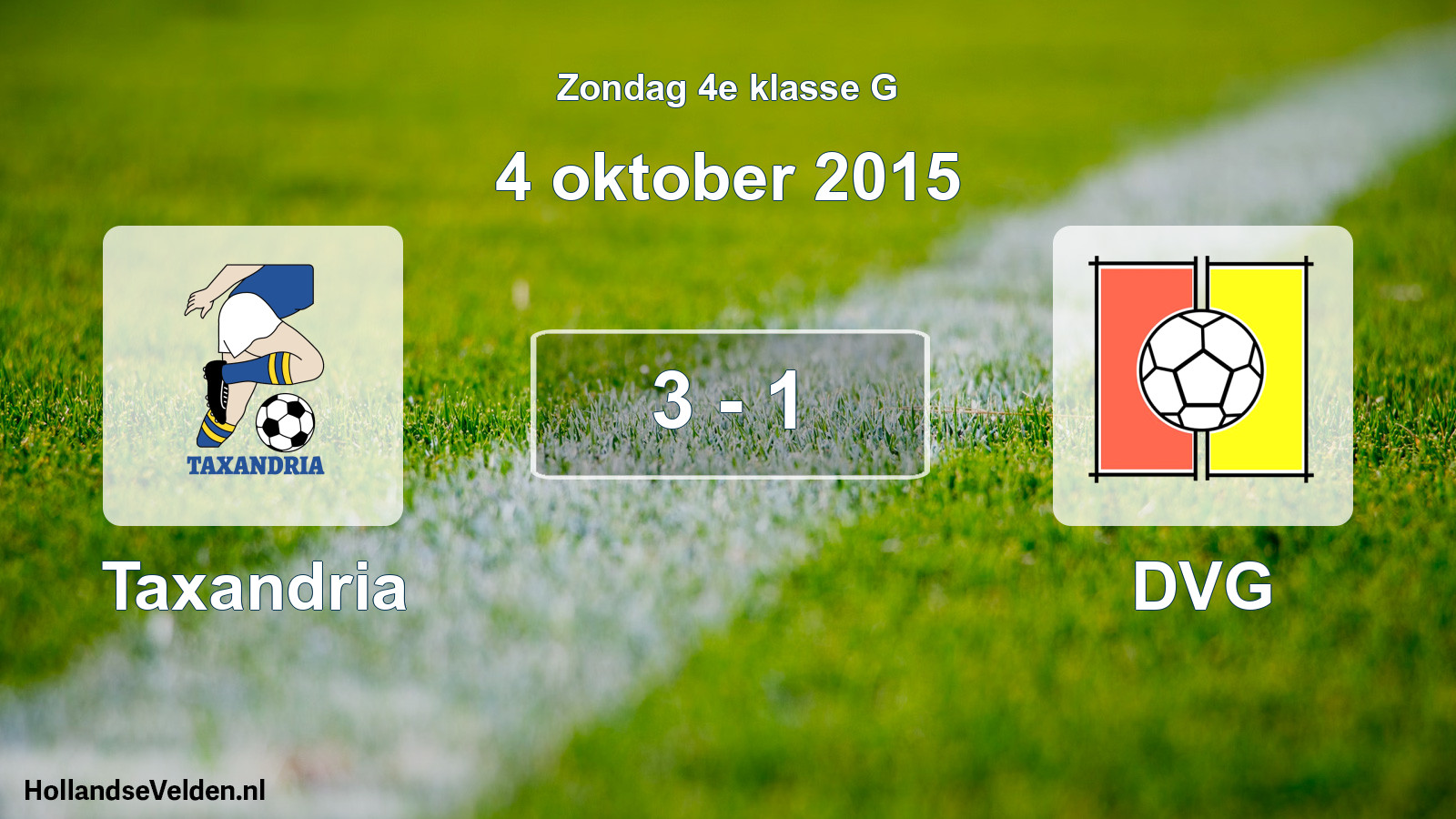 Total number of matches played: Taxandria - DVG 3 - 1 (4 October 2015)