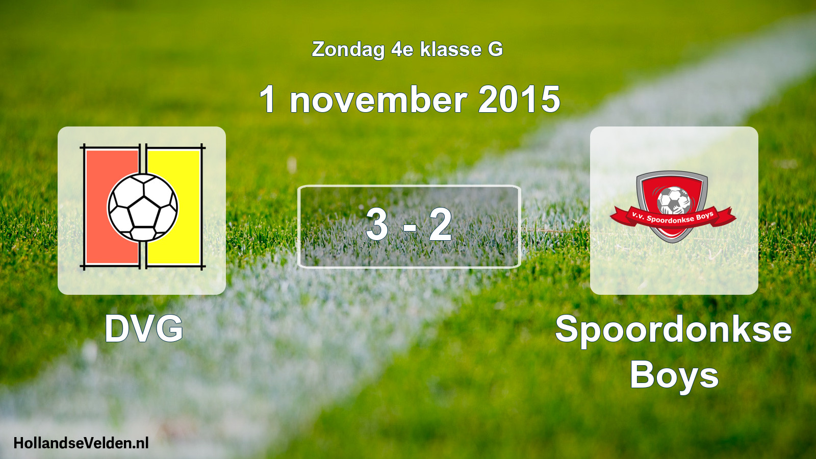 Total number of matches played: DVG - Spoordonkse Boys 3 - 2 (1 November 2015)