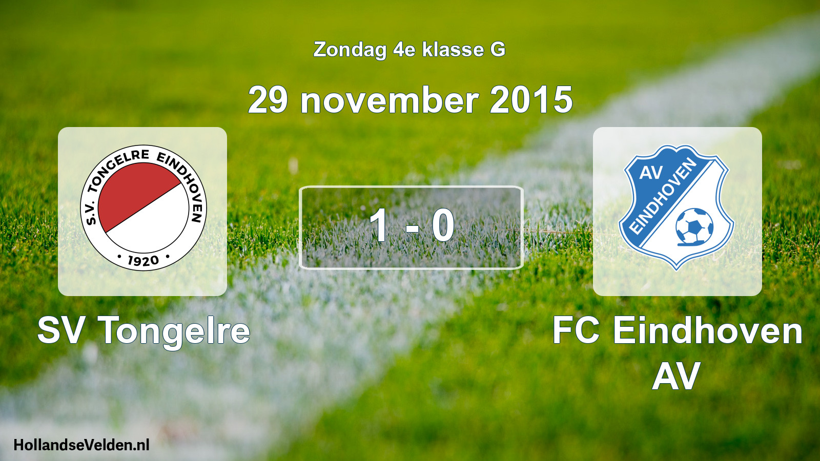 Total number of matches played: SV Tongelre - FC Eindhoven AV 1 - 0 (29 November 2015)