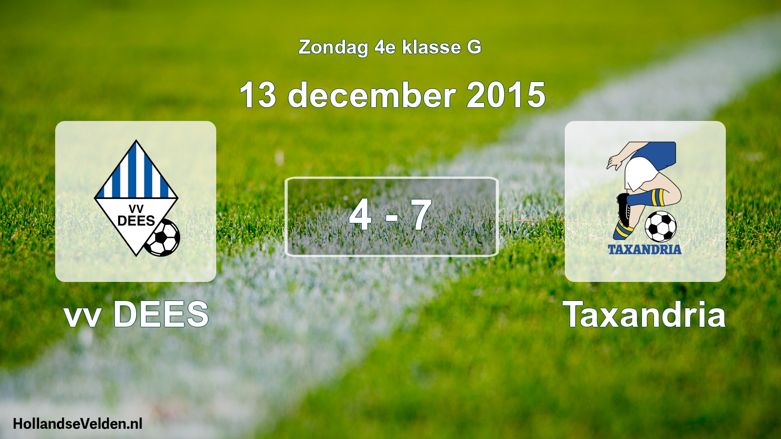 Total number of matches played: vv DEES - Taxandria 4 - 7 (13 December 2015)