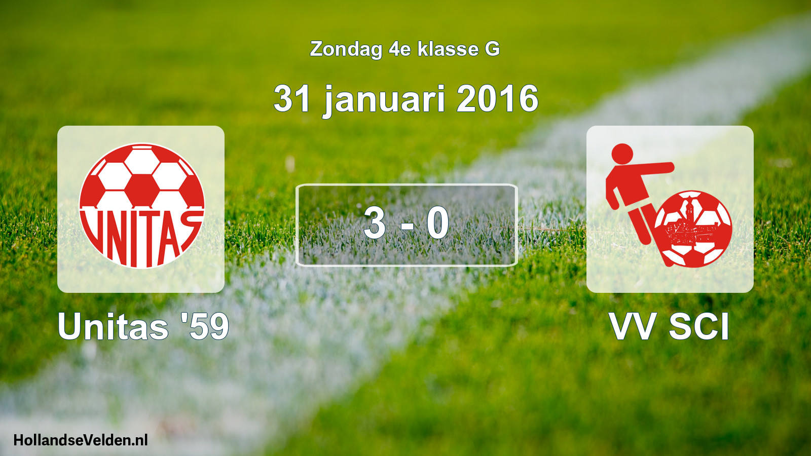 Total number of matches played: Unitas '59 - VV SCI 3 - 0 (31 January 2016)