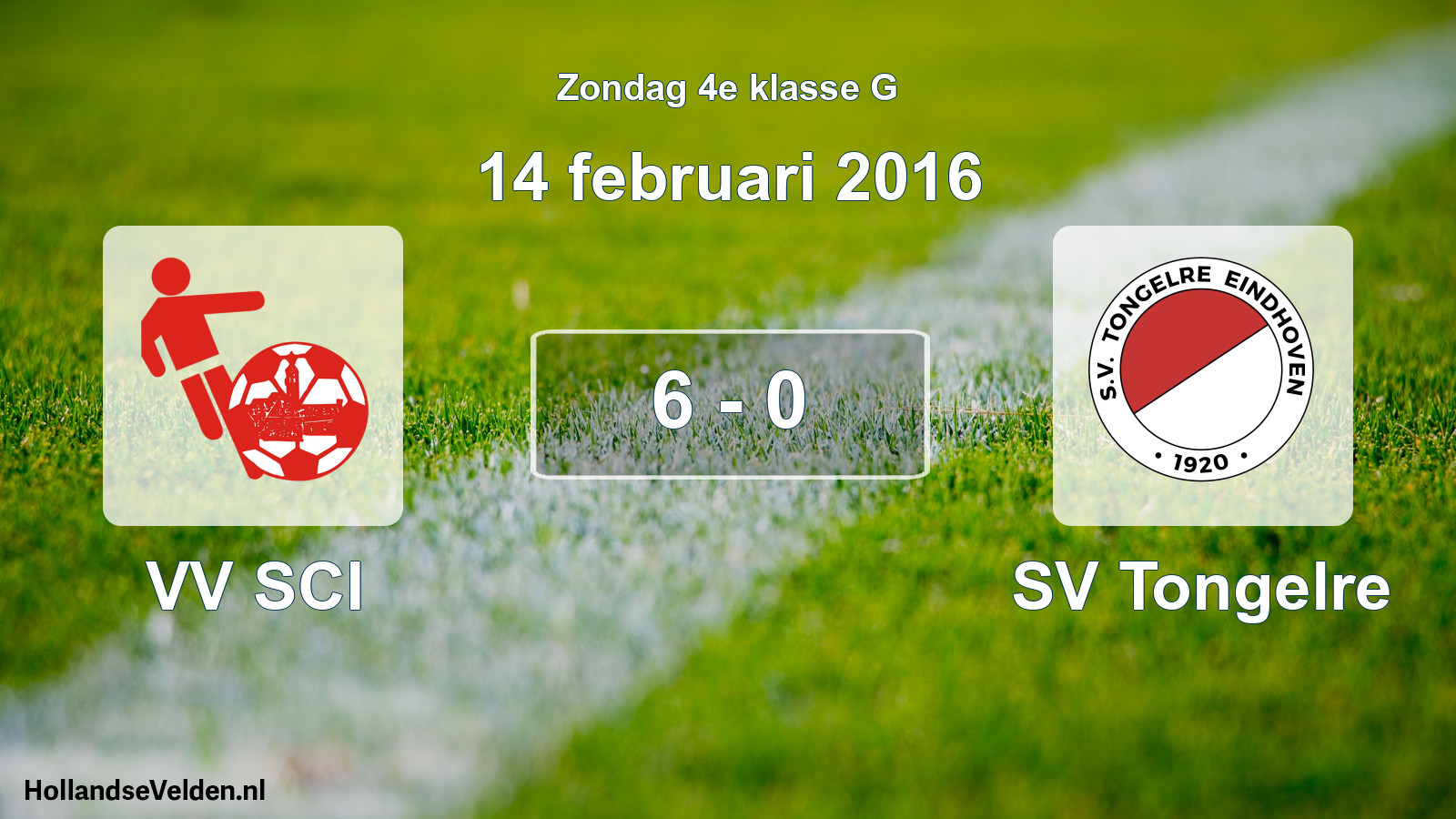 Total number of matches played: VV SCI - SV Tongelre 6 - 0 (14 February 2016)