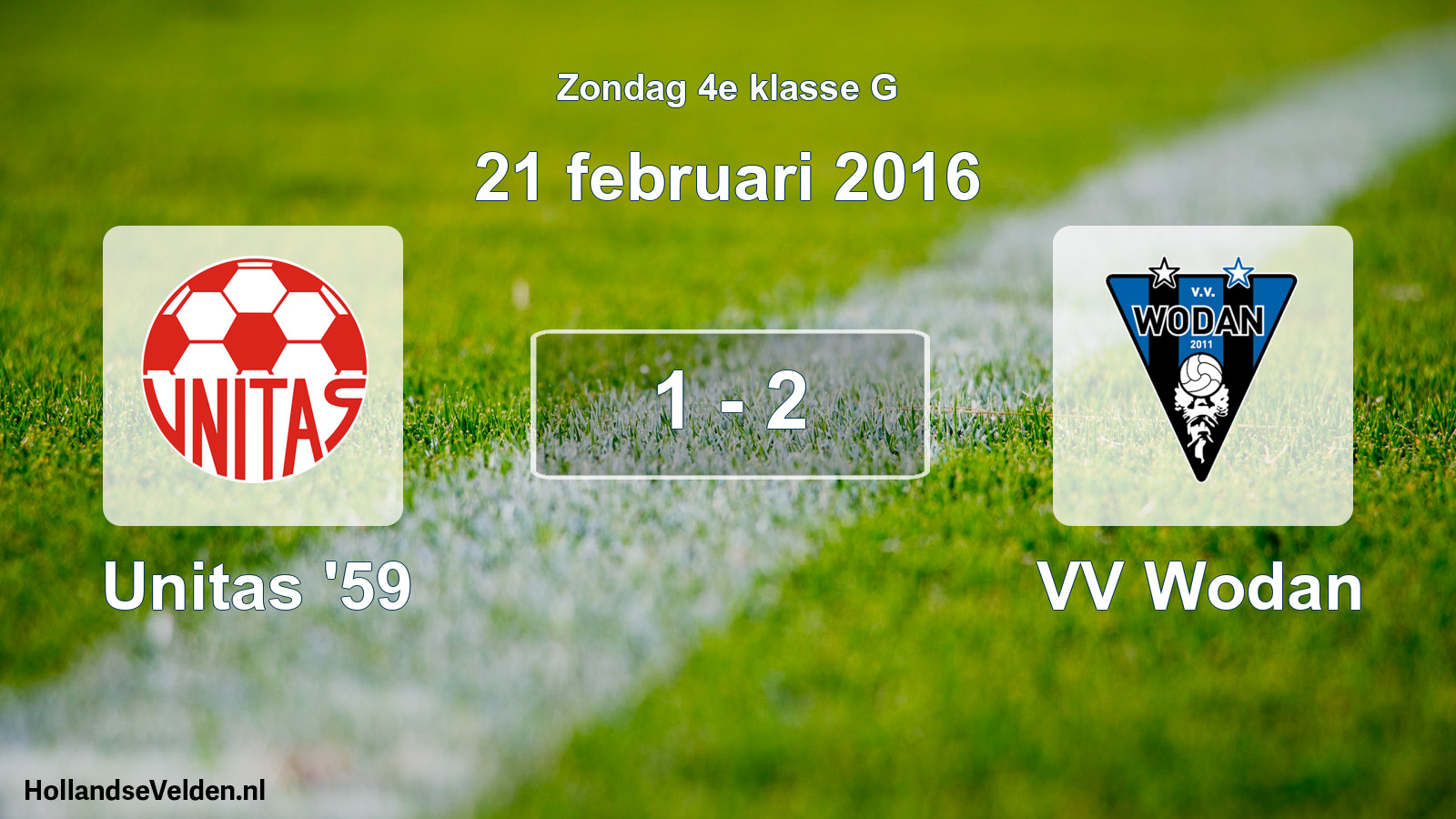 Total number of matches played: Unitas '59 - VV Wodan 1 - 2 (21 February 2016)