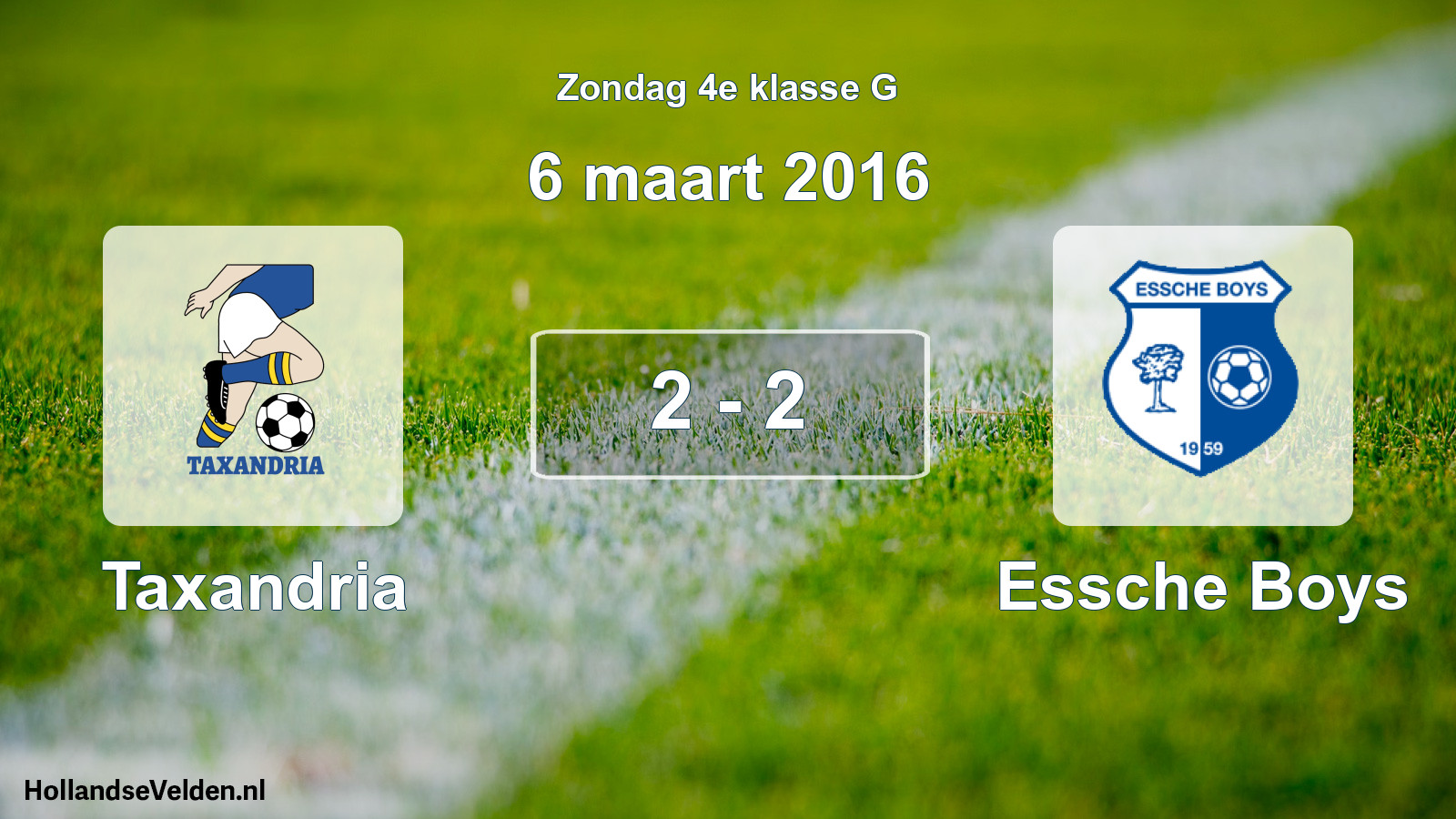 Total number of matches played: Taxandria - Essche Boys 2 - 2 (6 March 2016)
