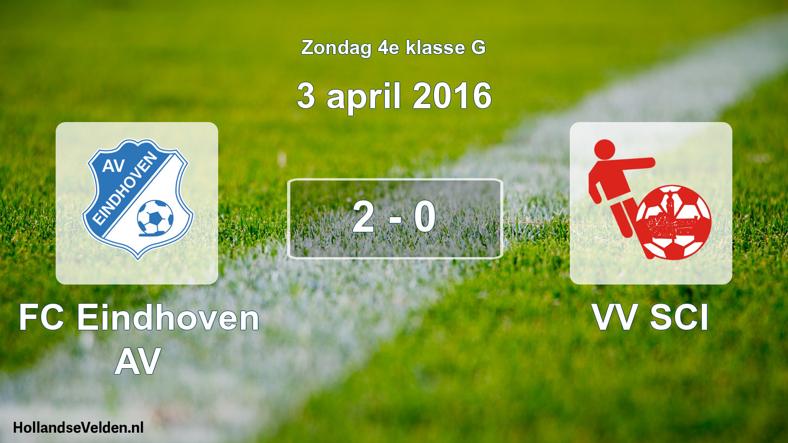 Total number of matches played: FC Eindhoven AV - VV SCI 2 - 0 (3 April 2016)