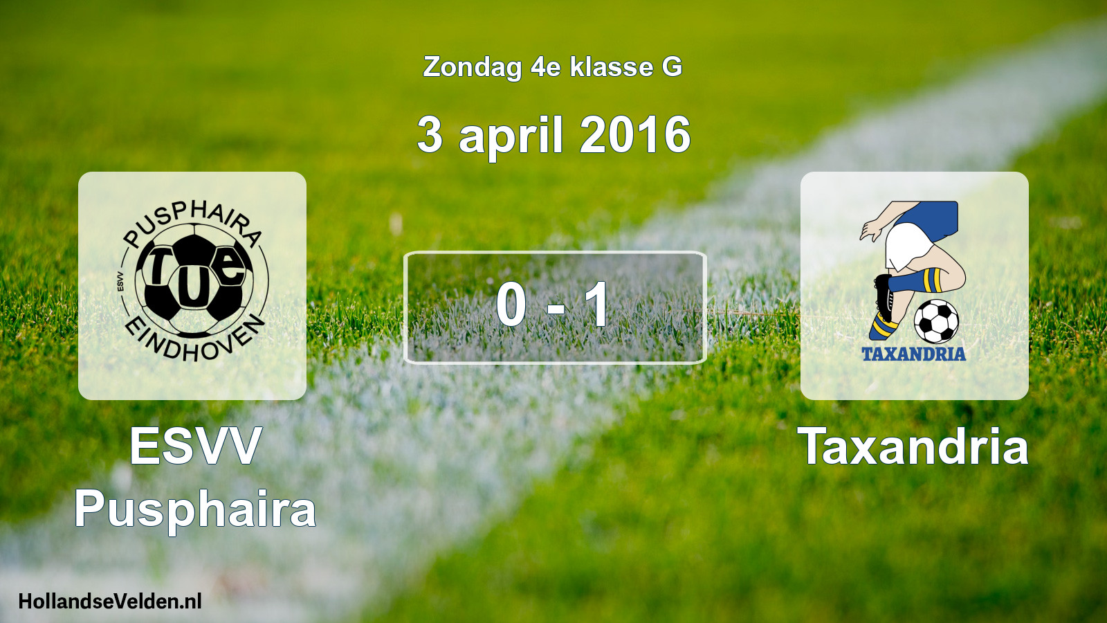 Total number of matches played: ESVV Pusphaira - Taxandria 0 - 1 (3 April 2016)
