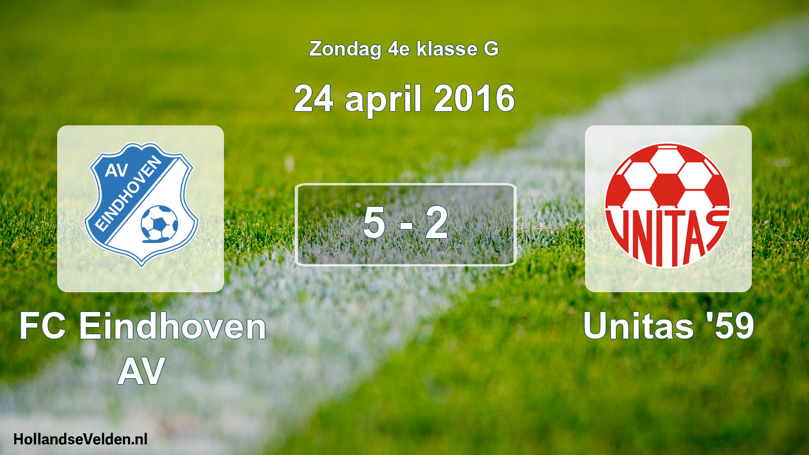 Total number of matches played: FC Eindhoven AV - Unitas '59 5 - 2 (24 April 2016)