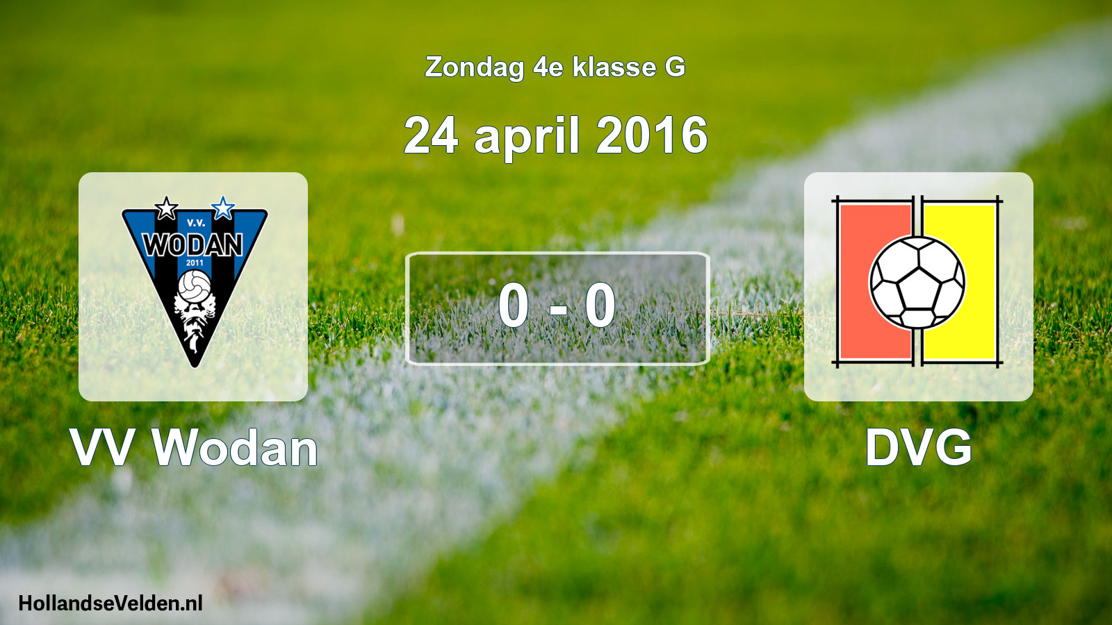 Total number of matches played: VV Wodan - DVG 0 - 0 (24 April 2016)