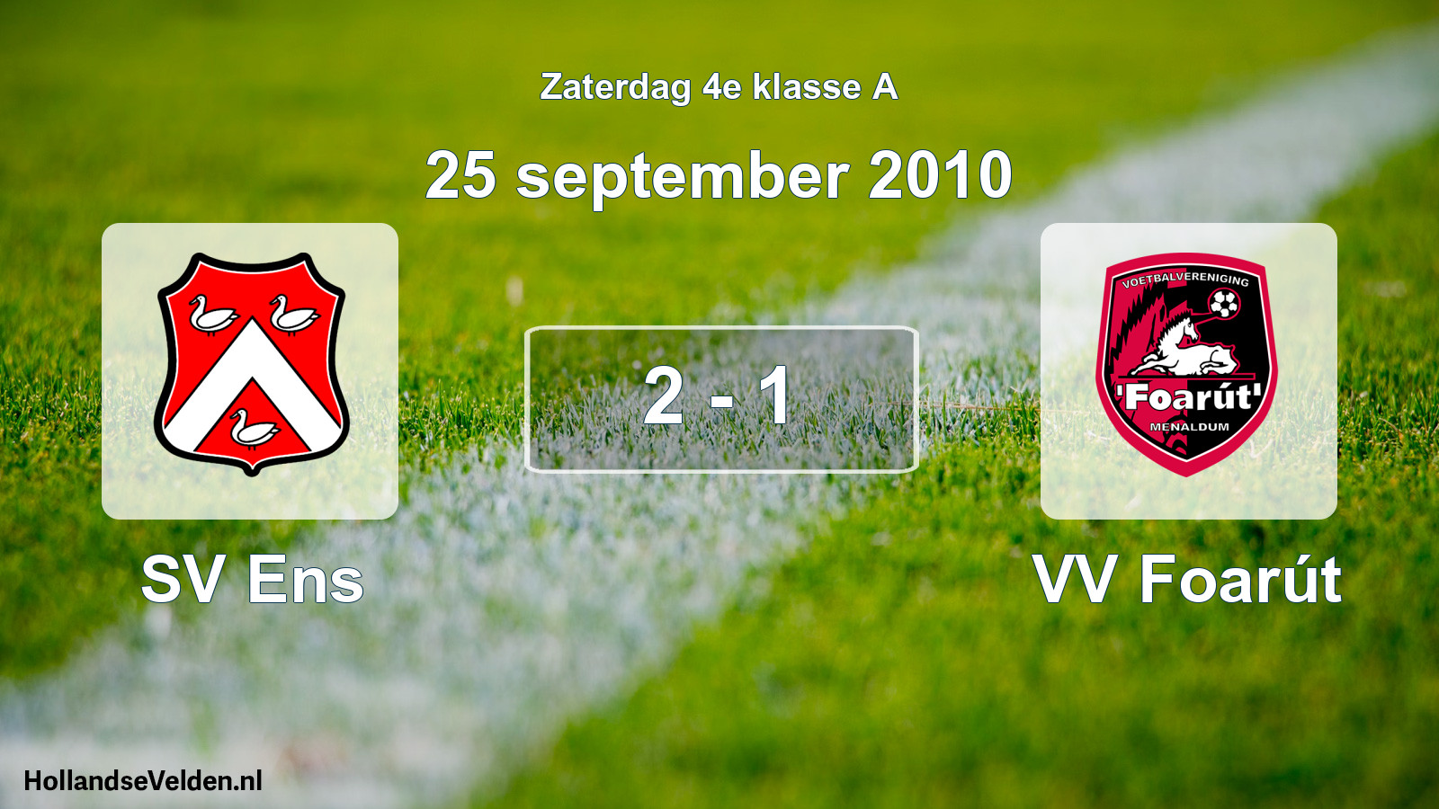 Total number of matches played: SV Ens - VV Foarút 2 - 1 (25 September 2010)