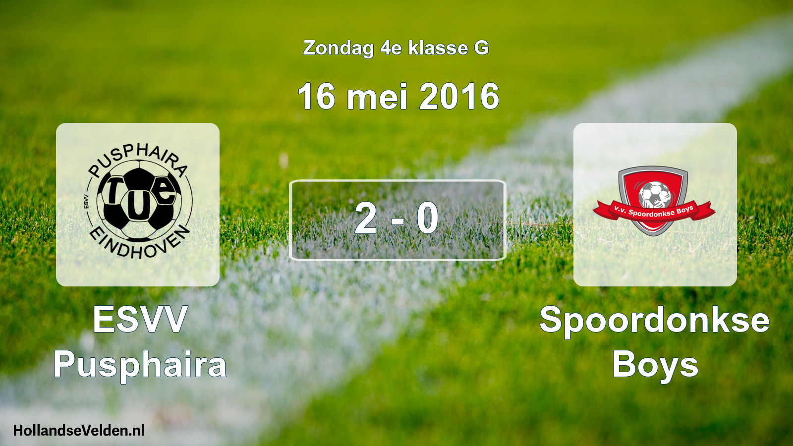Total number of matches played: ESVV Pusphaira - Spoordonkse Boys 2 - 0 (16 May 2016)