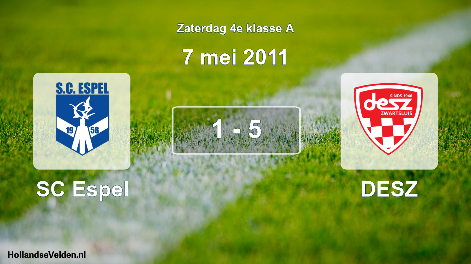 Total number of matches played: SC Espel - DESZ 1 - 5 (7 May 2011)