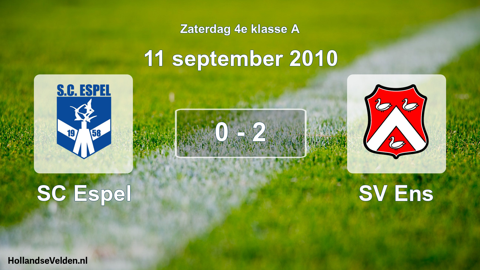 Total number of matches played: SC Espel - SV Ens 0 - 2 (11 September 2010)