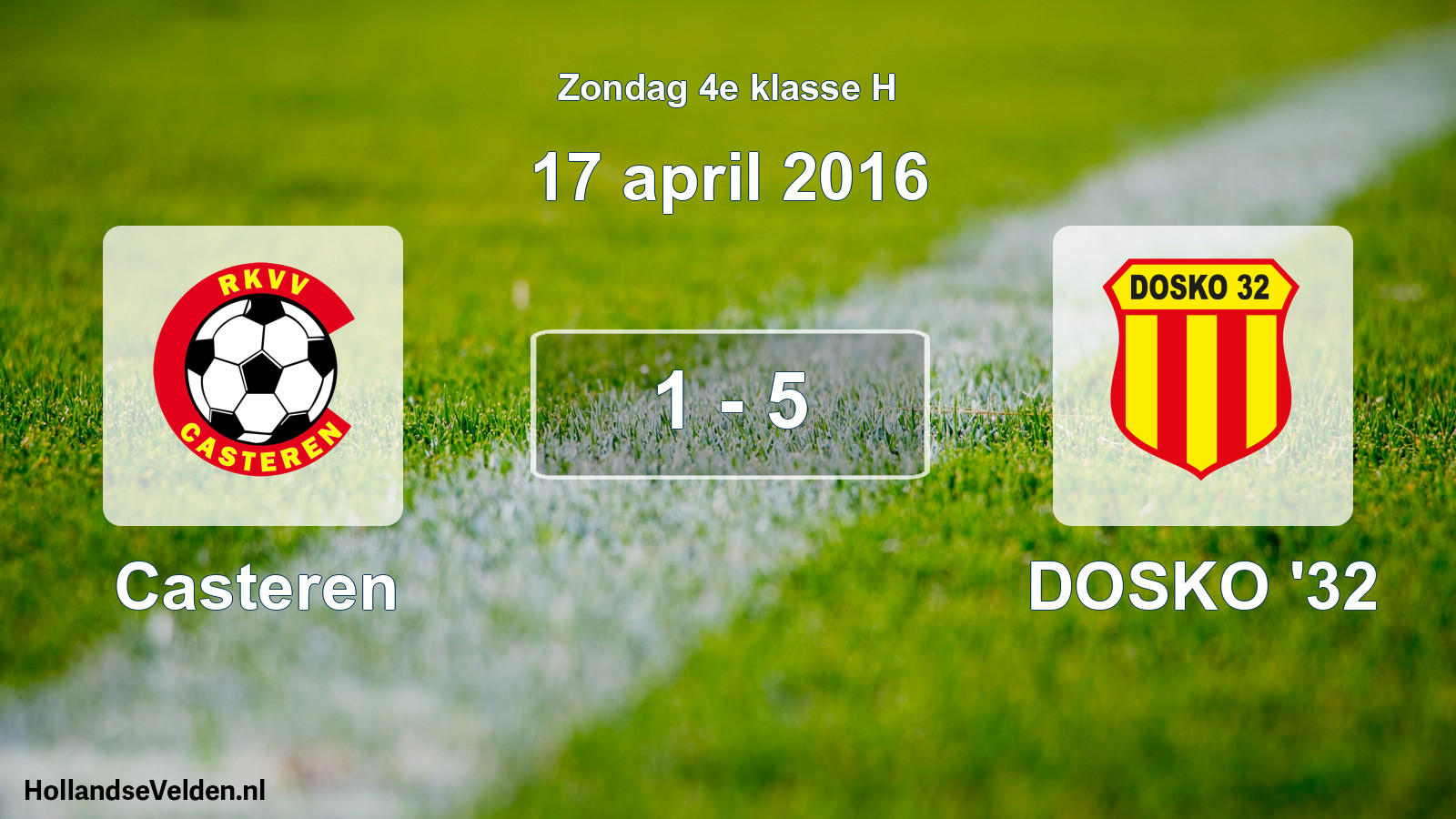 Total number of matches played: Casteren - DOSKO '32 1 - 5 (17 April 2016)