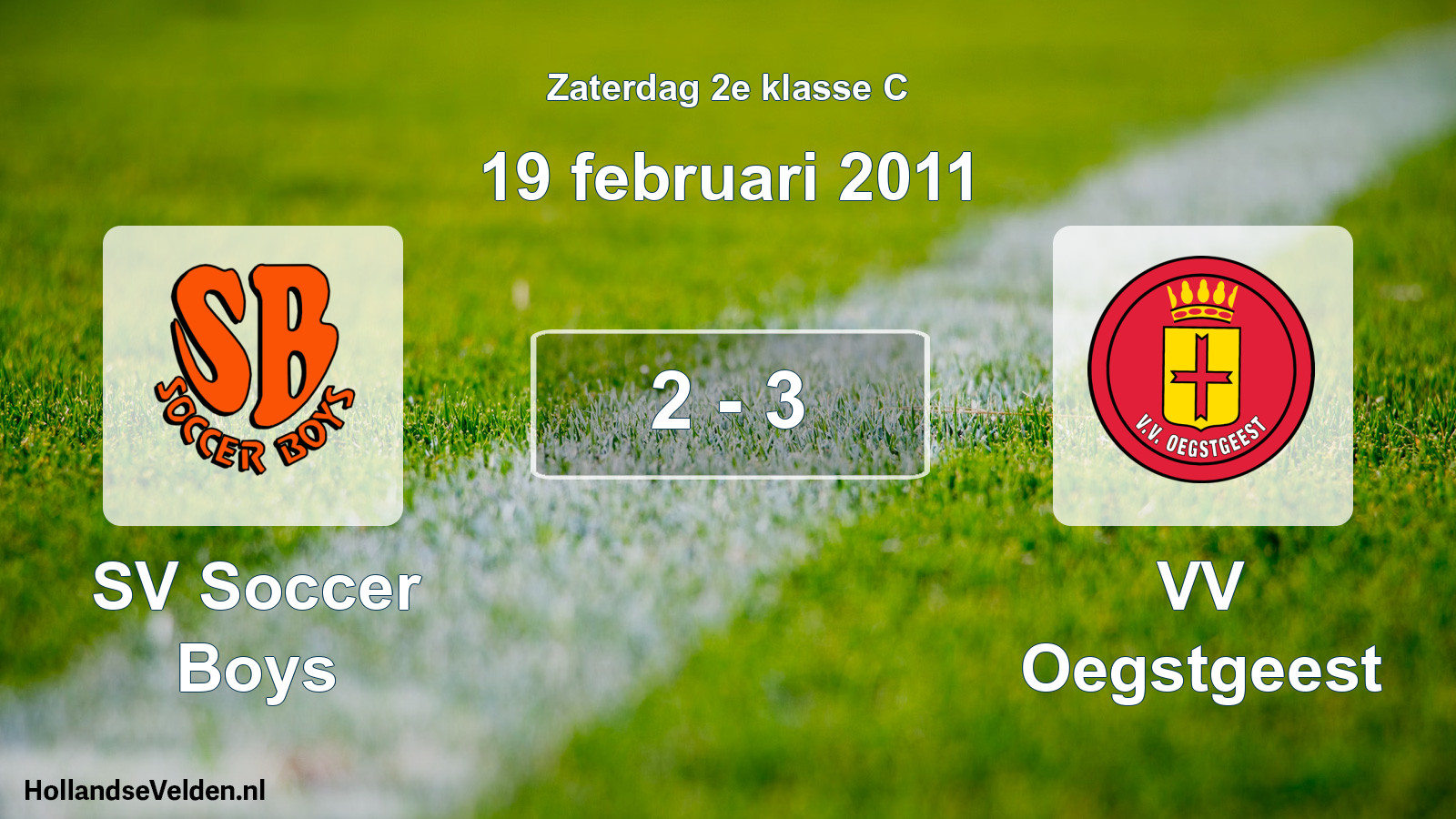 Total number of matches played: SV Soccer Boys - VV Oegstgeest 2 - 3 (19 February 2011)