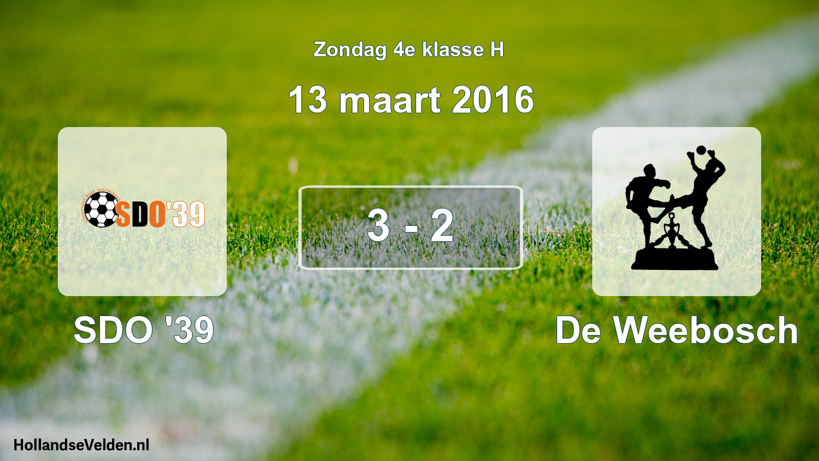 Total number of matches played: SDO '39 - De Weebosch 3 - 2 (13 March 2016)