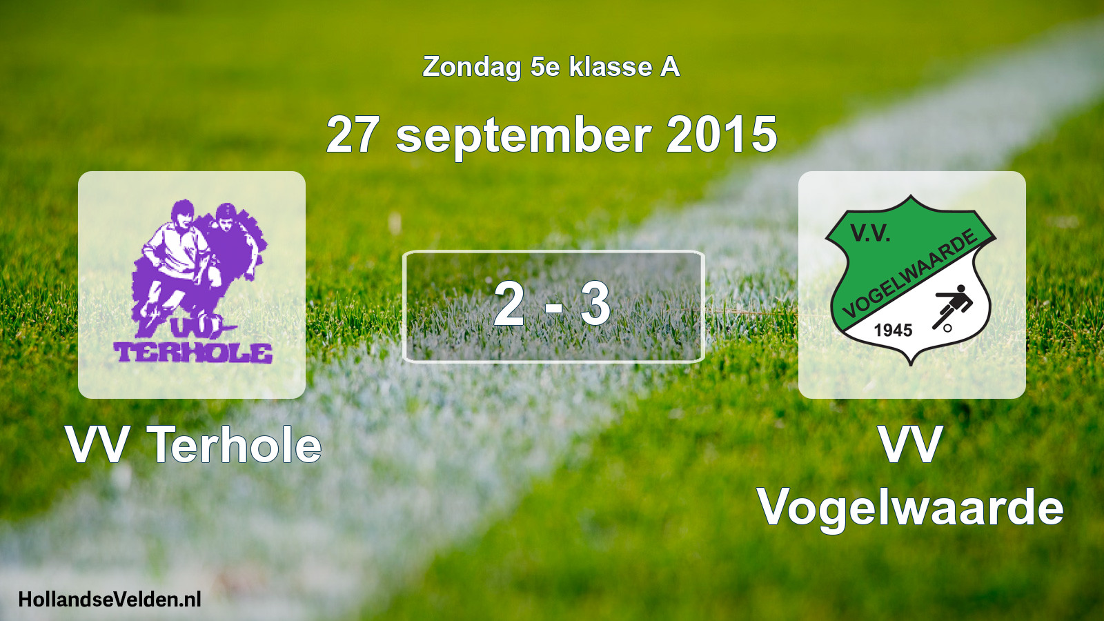 Total number of matches played: VV Terhole - VV Vogelwaarde 2 - 3 (27 September 2015)