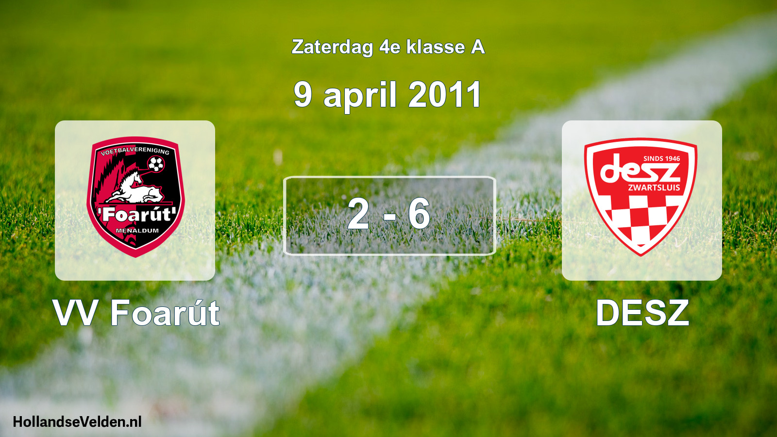 Total number of matches played: VV Foarút - DESZ 2 - 6 (9 April 2011)