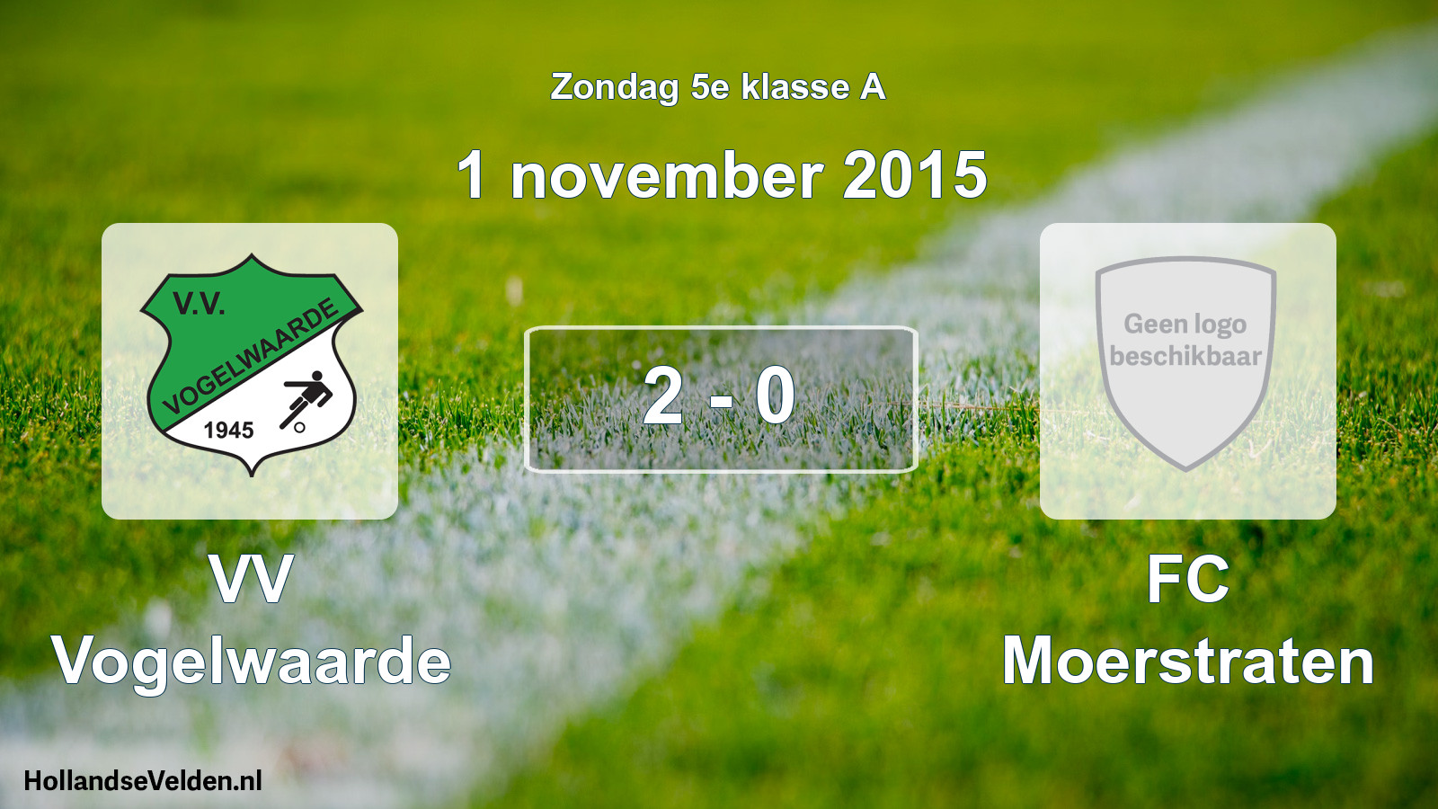Total number of matches played: VV Vogelwaarde - FC Moerstraten 2 - 0 (1 November 2015)