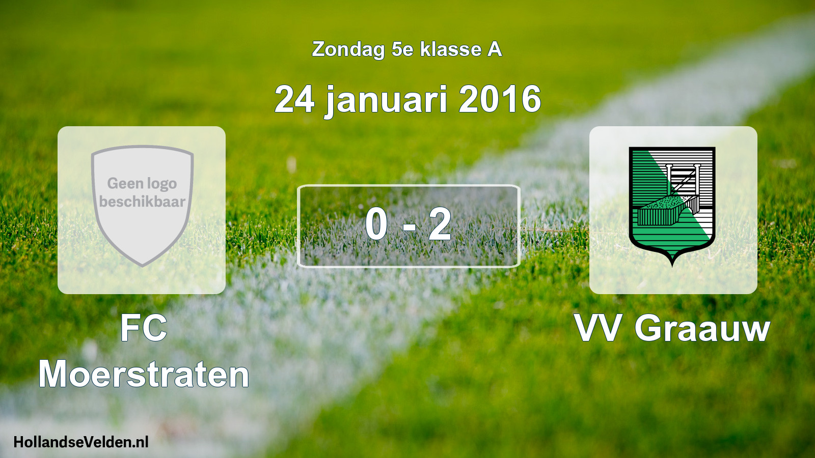 Total number of matches played: FC Moerstraten - VV Graauw 0 - 2 (24 January 2016)