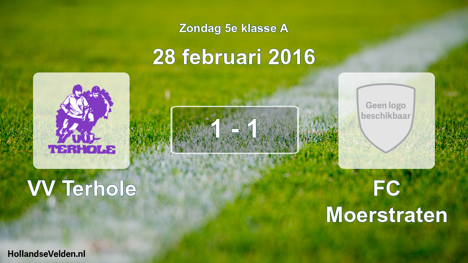 Total number of matches played: VV Terhole - FC Moerstraten 1 - 1 (28 February 2016)