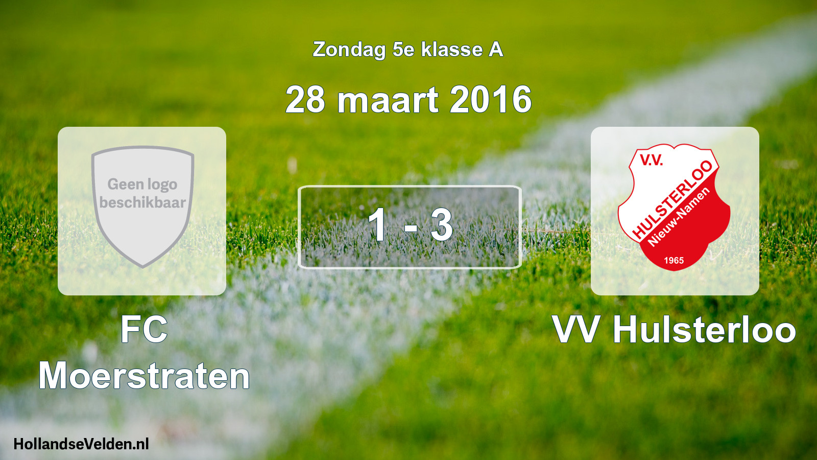 Total number of matches played: FC Moerstraten - VV Hulsterloo 1 - 3 (28 March 2016)