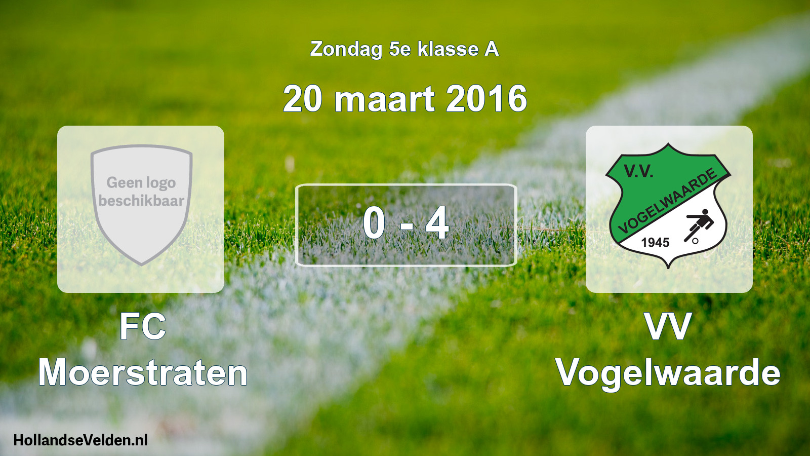 Total number of matches played: FC Moerstraten - VV Vogelwaarde 0 - 4 (20 March 2016)