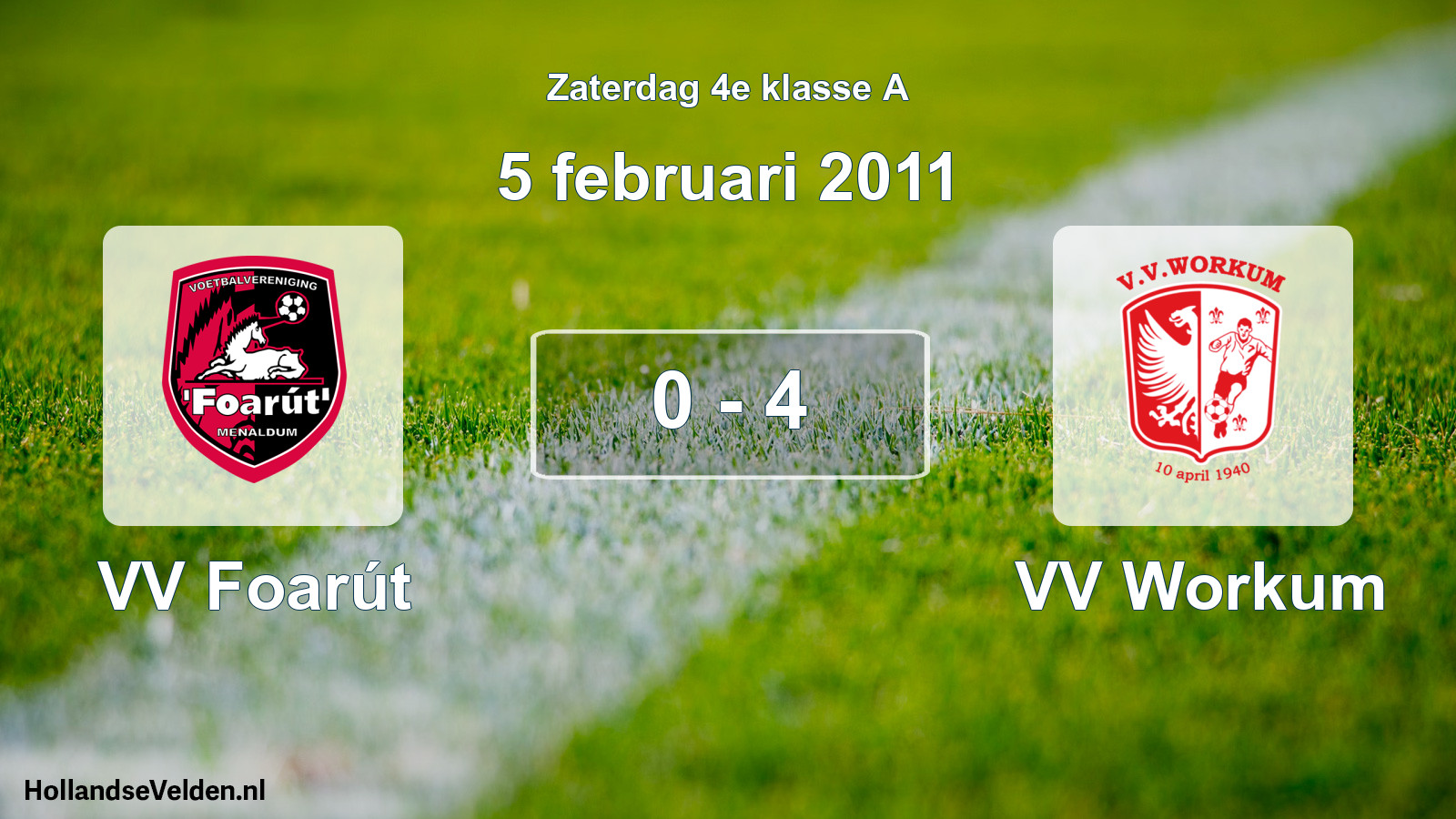 Total number of matches played: VV Foarút - VV Workum 0 - 4 (5 February 2011)