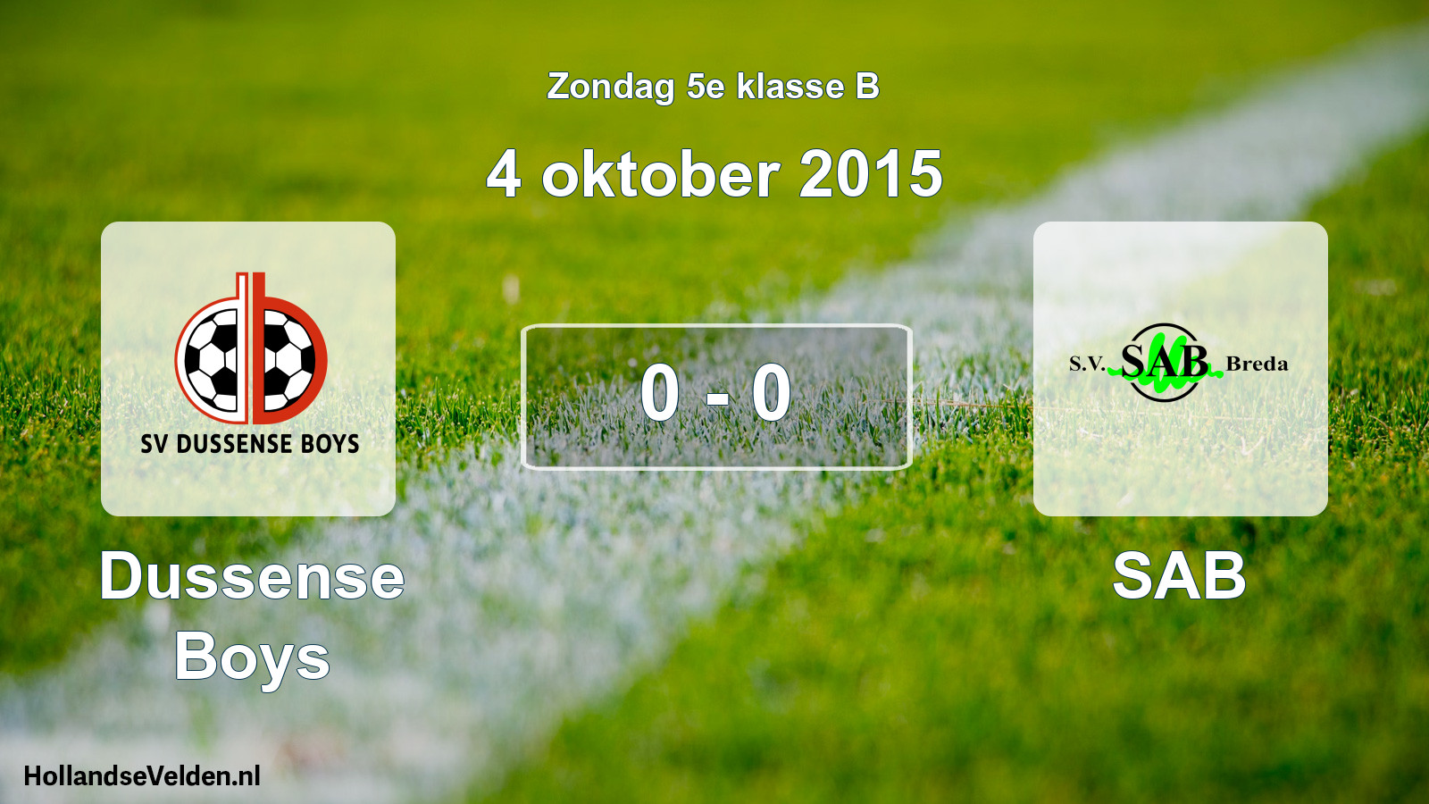 Total number of matches played: Dussense Boys - SAB 0 - 0 (4 October 2015)