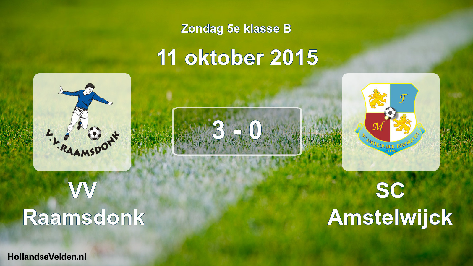 Total number of matches played: VV Raamsdonk - SC Amstelwijck 3 - 0 (11 October 2015)