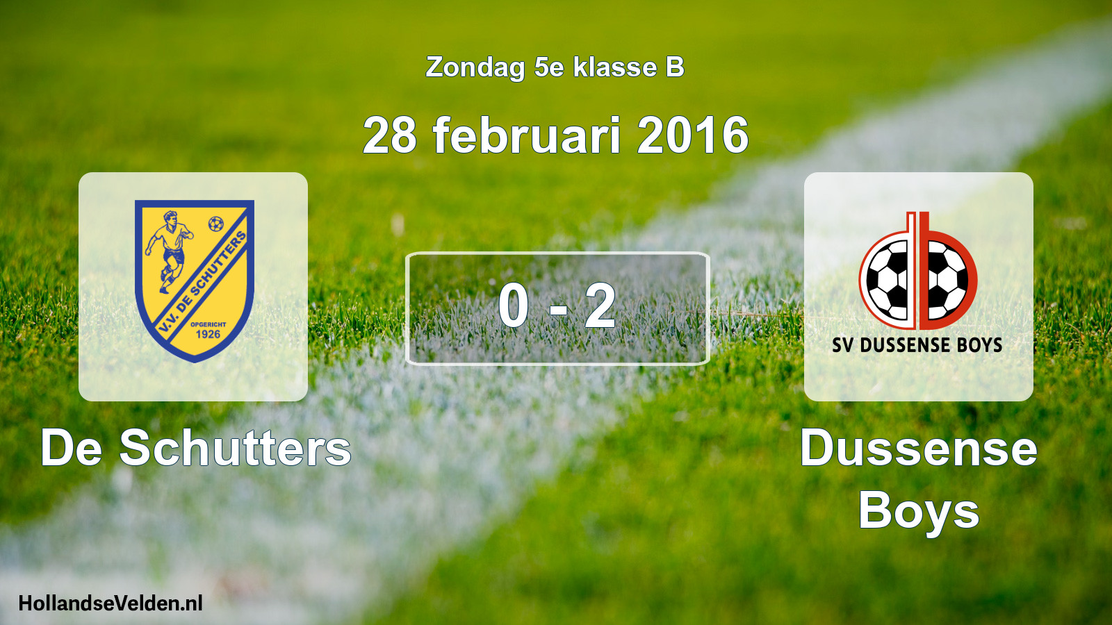Total number of matches played: De Schutters - Dussense Boys 0 - 2 (28 February 2016)