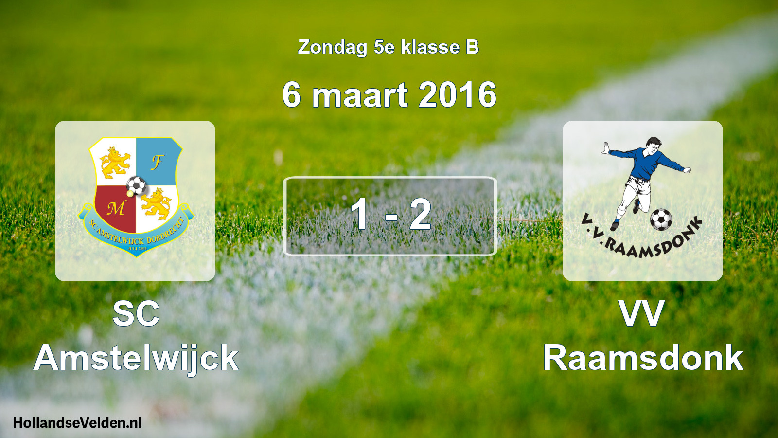 Total number of matches played: SC Amstelwijck - VV Raamsdonk 1 - 2 (6 March 2016)